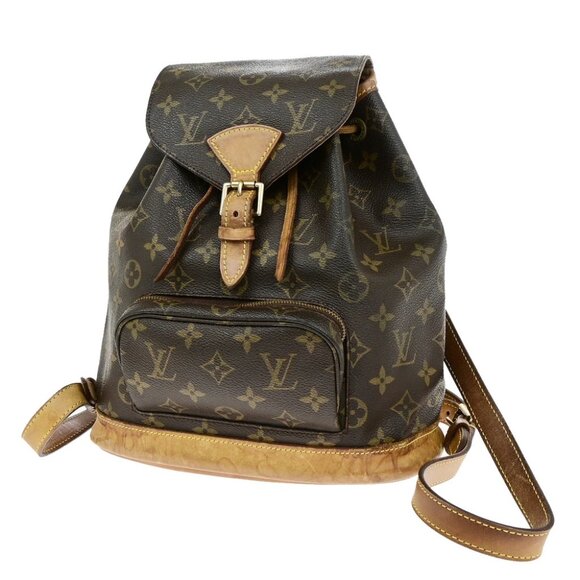 LOUIS VUITTON Montsouris MM Backpack Bag Monogram Leather Brown M51136 72YG856 - Picture 1 of 16